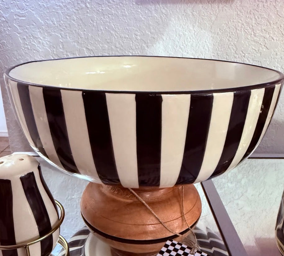 Black & White Striped Bowl