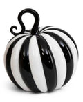 Black & White Striped Pumpkin -Large