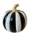 Black & White Striped Pumpkin -Medium