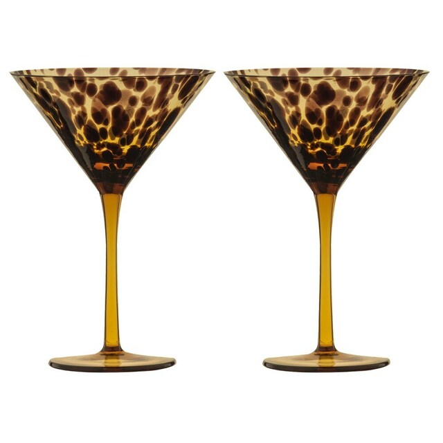 Martini Glasses - Tortoise Set of 2