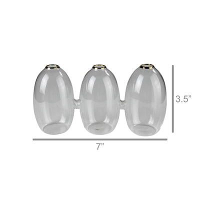 Vase Trio with Gold Rim